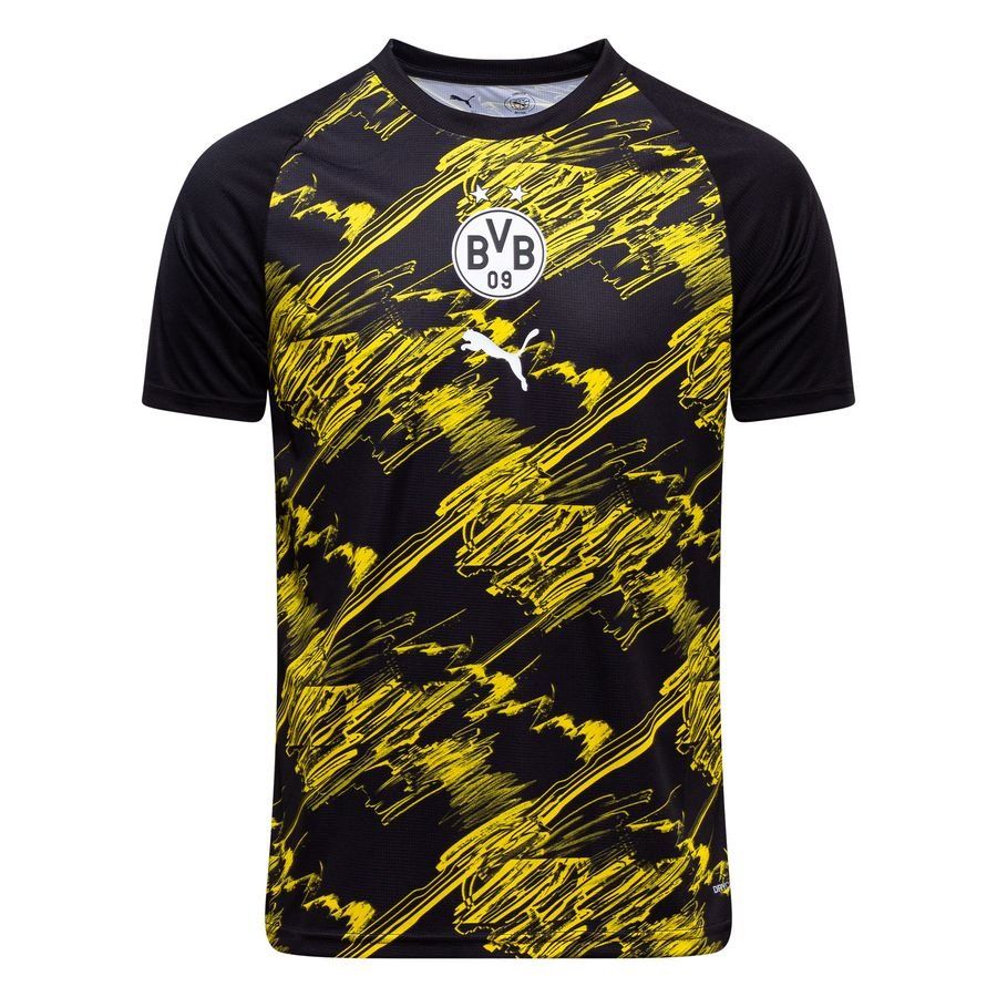 Dortmund Training T-Shirt Pre Match - PUMA Black/Faster Yellow Kids-SoccerKits Hub | Buy Soccer Jerseys Online